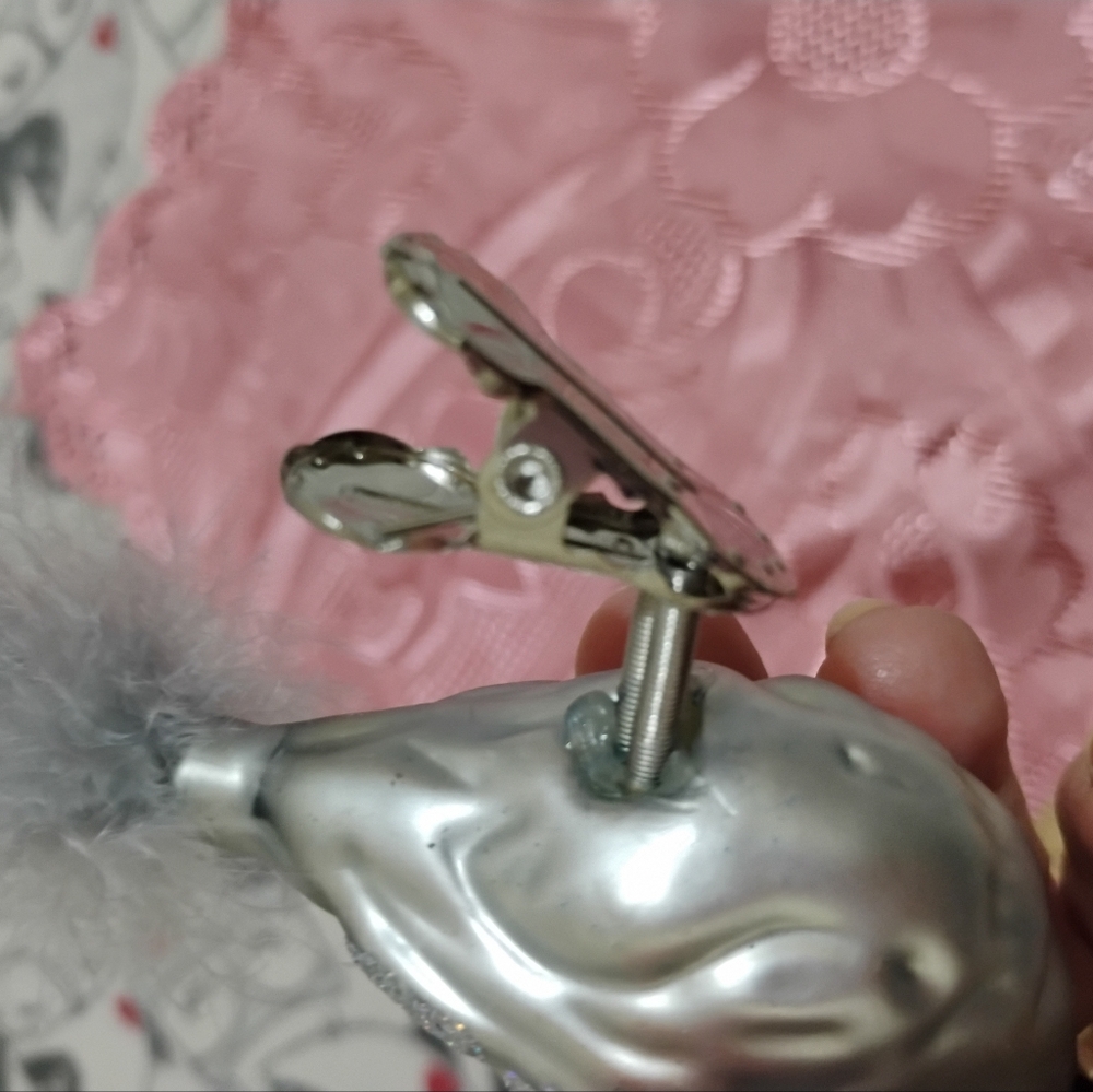 Vintage Glass Blown Glitter Clip-on Birds- Set of 5 - Picture 9 of 13